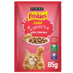 BUY 9 + 1 FREE Friskies Kitten Chicken Chunks in Gravy Wet Cat Food Pouch 85g
