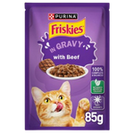 Buy 5+1 Free Friskies Beef Chunks in Gravy Wet Cat Food Pouch 85g