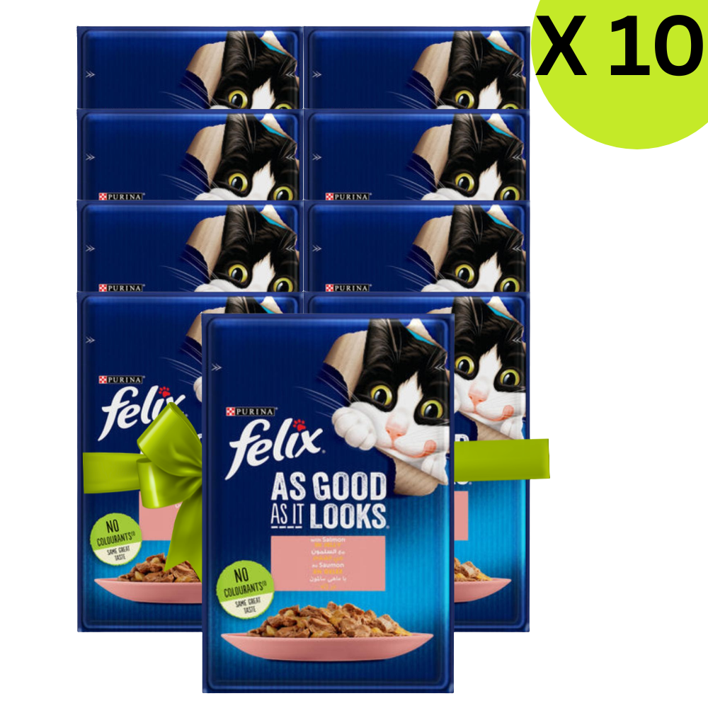 BUY 9 + 1 Felix with Salmon Pouch 85g Petfast.shop Felix Bundles Cat Exclude Food Wet Food petfast.shop EgyptDefault Title 450.00