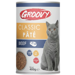 BUY 9 + 1 FREE Groovy Wet Food For Cats Classic pate beef 400g