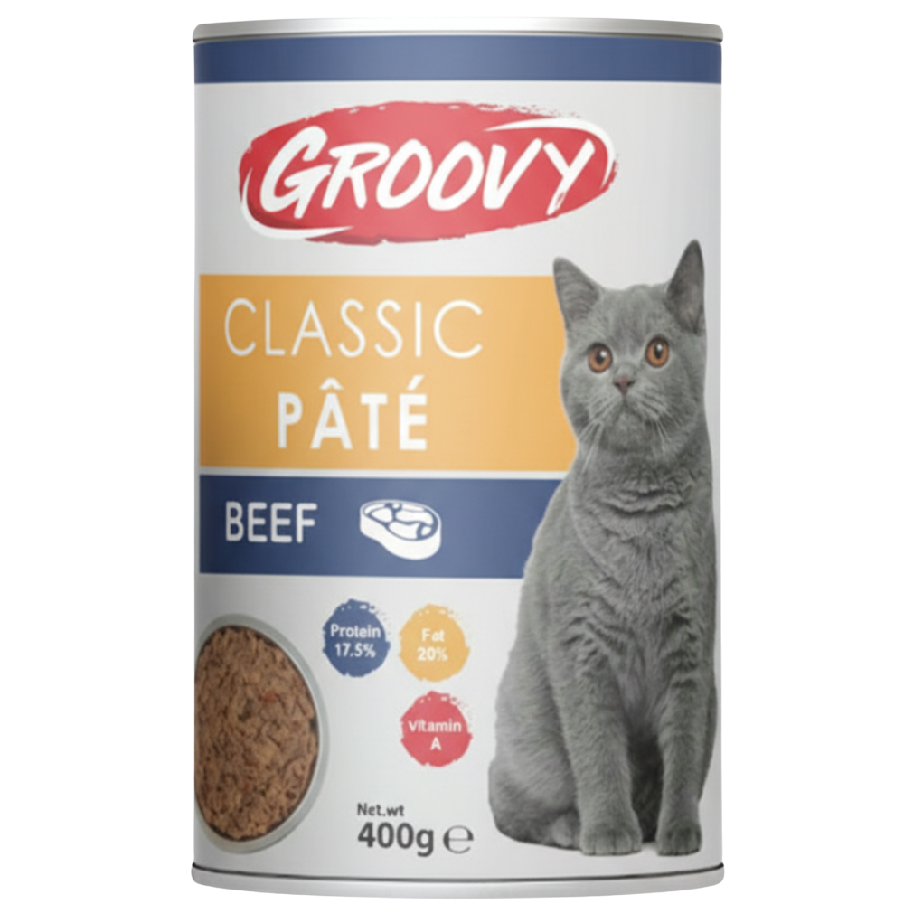Groovy Wet Food For Cats Classic pate beef 400g Petfast.shop Groovy Best Selling Cat Egypt Brand Food Wet Food petfast.shop Egypt PGR2602S Default Title 48.00