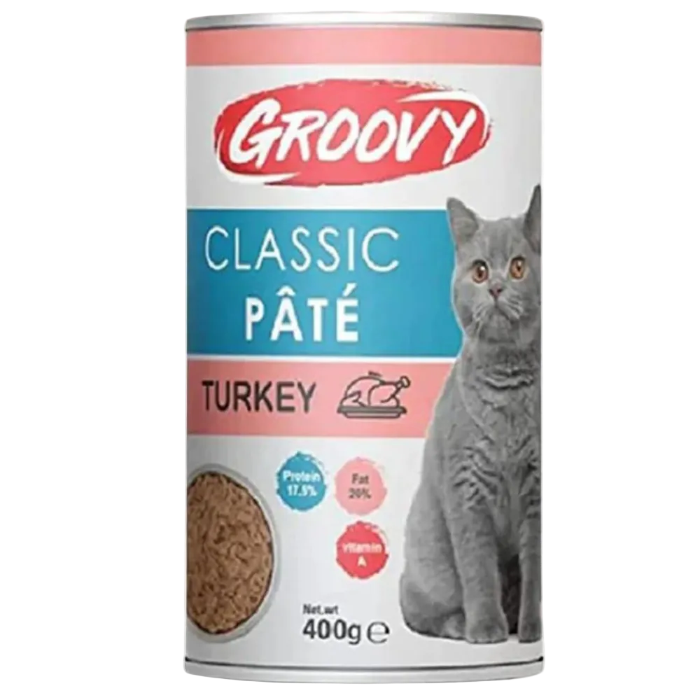 Groovy Wet Food For Cats Classic pate turkey 400g Petfast.shop Groovy Best Selling Cat Egypt Brand Food Wet Food petfast.shop Egypt PGR2605S Default Title 48.00