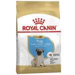 Royal Canin Pug puppy food packaging on a white background