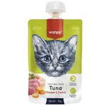 Wanpy cat food pouch with a kitten's face on a white background