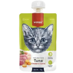Wanpy cat food pouch with a kitten's face on a white background