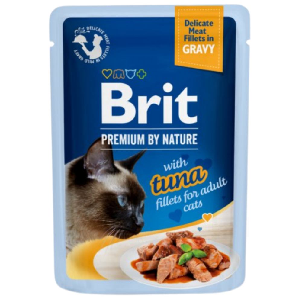 BUY 9 + 1 FREE Brit Wet Food for Adult Cat Fillets in Jelly with Tuna 85g
