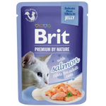 Brit Wet Food for Adult Cat Fillets in Jelly with Salmon 85g