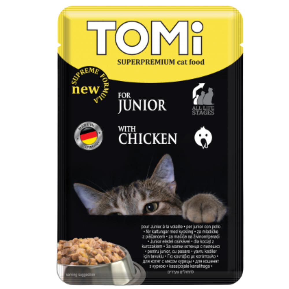 BUY 9 + 1 FREE Tomi Wet Food with Chicken for Kittens 100 gr