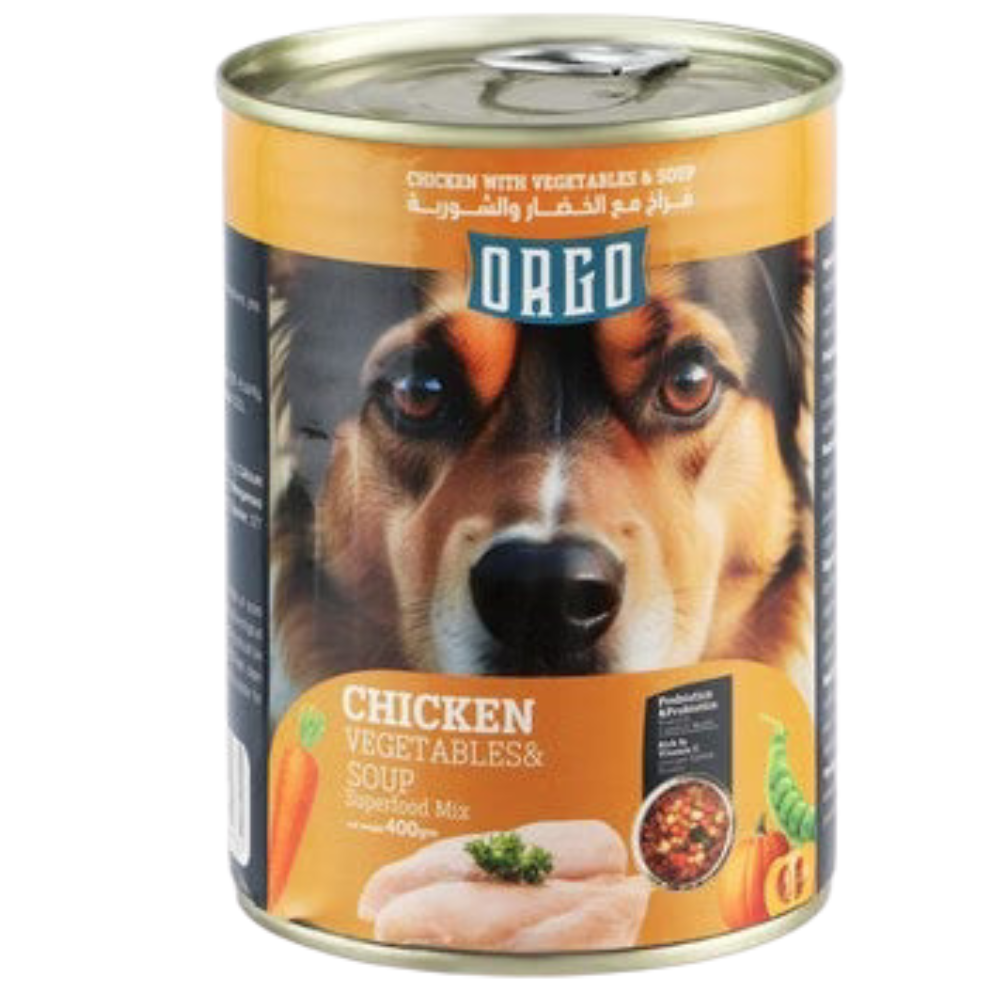 Orgo Canned Food For Dog Chicken With Veg & Soup 400 G