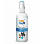 Omni Guard Dandex flea and tick spray bottle on a white background