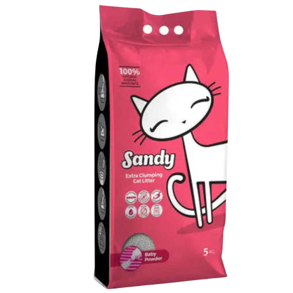 SANDY CAT LITTER EXTRA CLUMPING BABY POWDER Petfast.shop Sandy Cat Box & Accessories & Litter Cat Kitten Litter petfast.shop Egypt PSA2863S-1 5 Kg 155.00