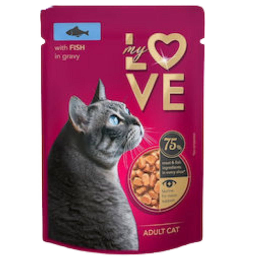 My Love Wet Food For Adult Cat With Fish In Gravy 85g