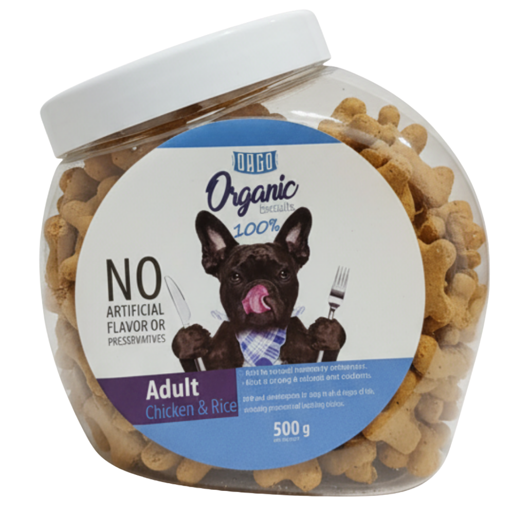 Orgo Biscuits Treat For Adult Dogs Chicken & Rice 500 G