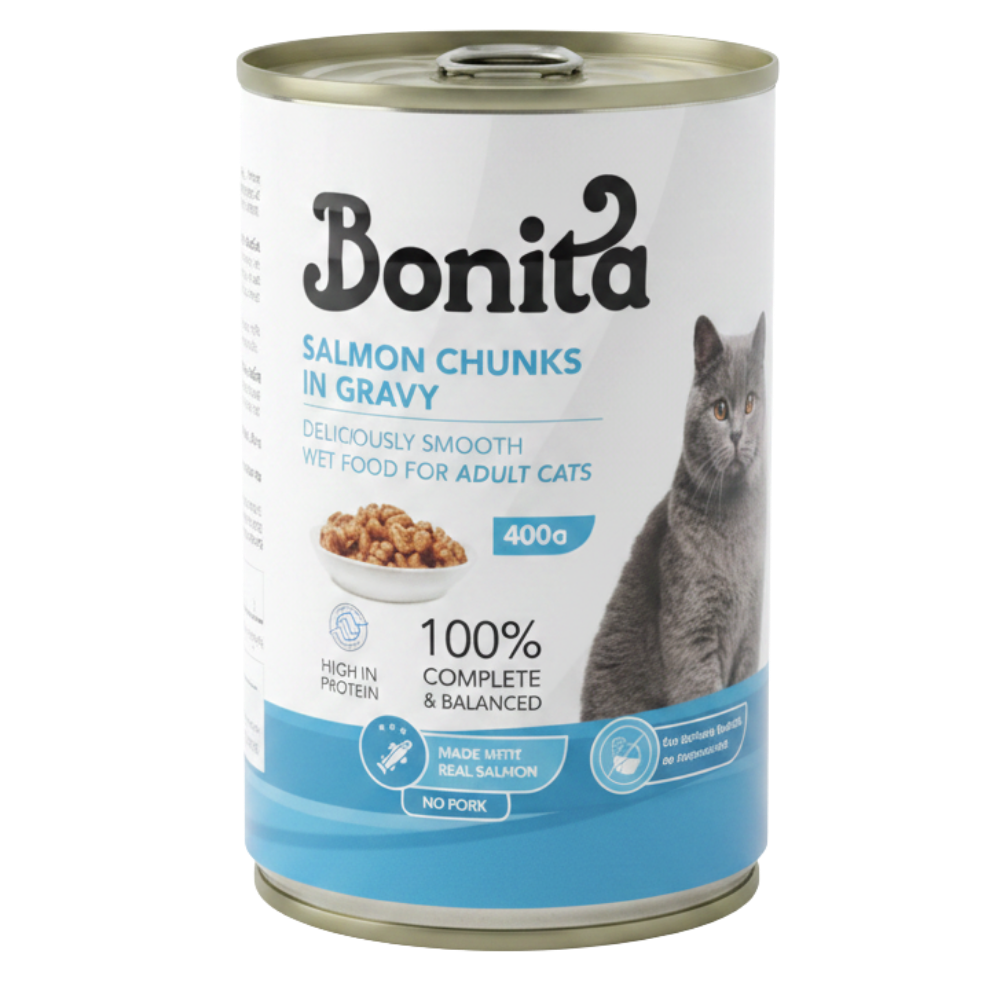 Bonita Wet Food Salmon Chunks In Gravy 400 G Petfast.shop bonita Cat Food Wet Food petfast.shop Egypt PBO5968S Default Title 100.00