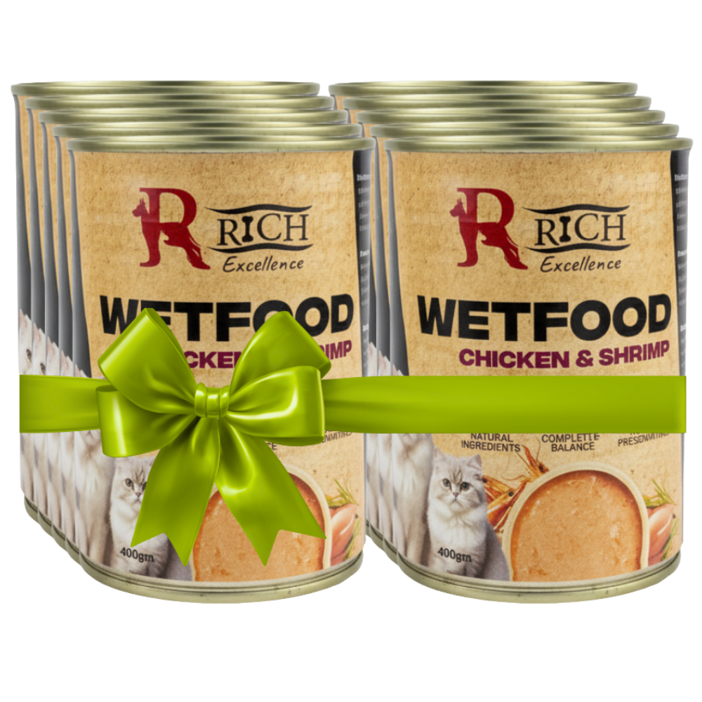 Buy 9 Get 1 Free Rich Excellence Cat Chicken & Shrimp Can 400g Petfast.shop Rich Bundles Cat Exclude Food Wet Food petfast.shop Egypt PBU4921S Default Title 450.00