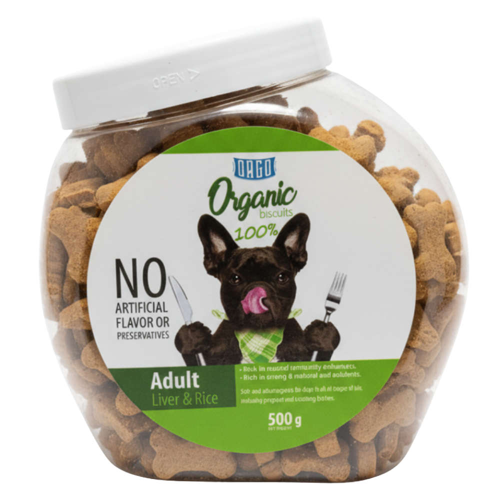 Orgo Biscuits treat For Adult dogs Liver & Rice 500 G