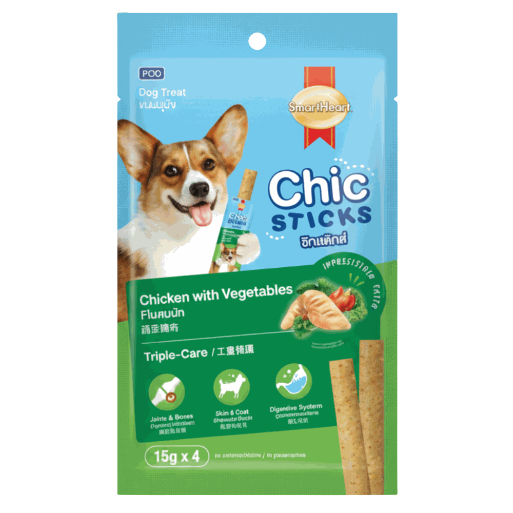 Chic Sticks Treat for Dog Chicken with Vegetables 4*15g