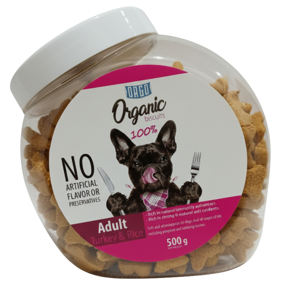 Orgo Biscuits Treat For Adult Dogs Turkey & Rice 500 G