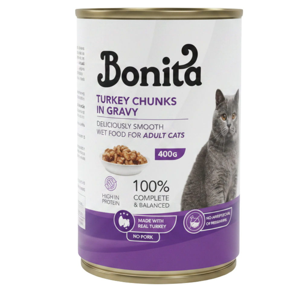 Bonita Wet Food Turkey Chunks In Gravy 400 G Petfast.shop Bonita Cat Food Wet Food petfast.shop Egypt PBO5964S Default Title 100.00