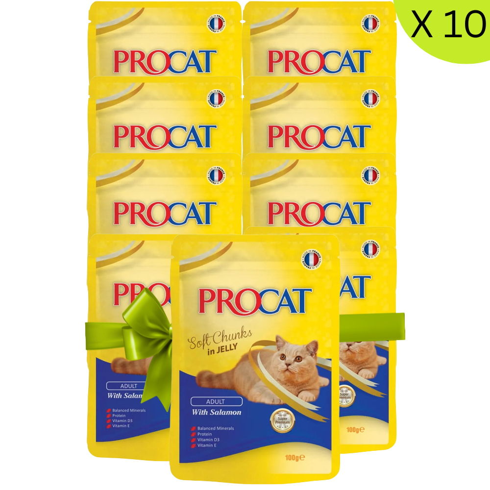 BUY 9 + 1 FREE Procat Soft with Salmon 100g Petfast.shop ProCat Bundles Cat Exclude Food Wet Food petfast.shop Egypt PBU5378S Default Title 450.00