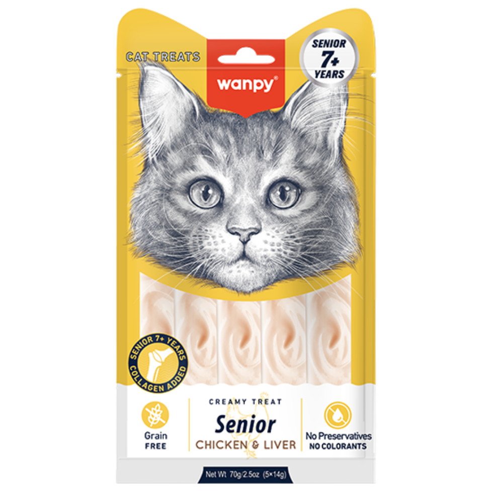 Wanpy Creamy Treat Senior Chicken & Liver 5*14 g