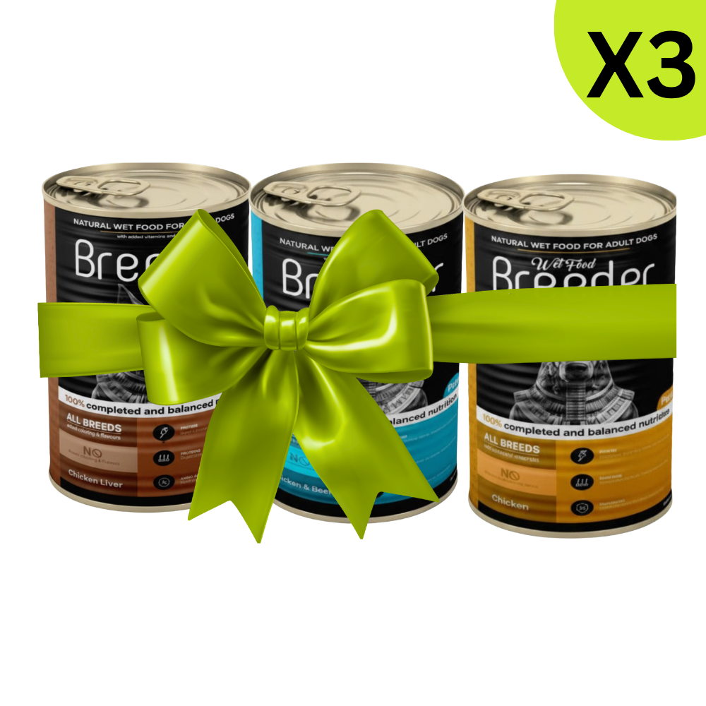 3X Breeder Wet Food For Adult Dog ( Chicken-Chicken With Beef-Chicken With Liver )400 G Petfast.shop Breeder Bundles Dog Exclude Food Wet Food petfast.shop Egypt 100.00