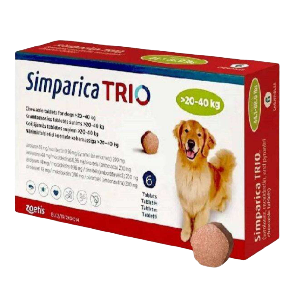 Simparica Trio For Dogs From 20 - 40 Kg One Table Petfast.shop Simparica Dog Flea & Tick Pharmacy petfast.shop Egypt PSI0778S Default Title 1050.00