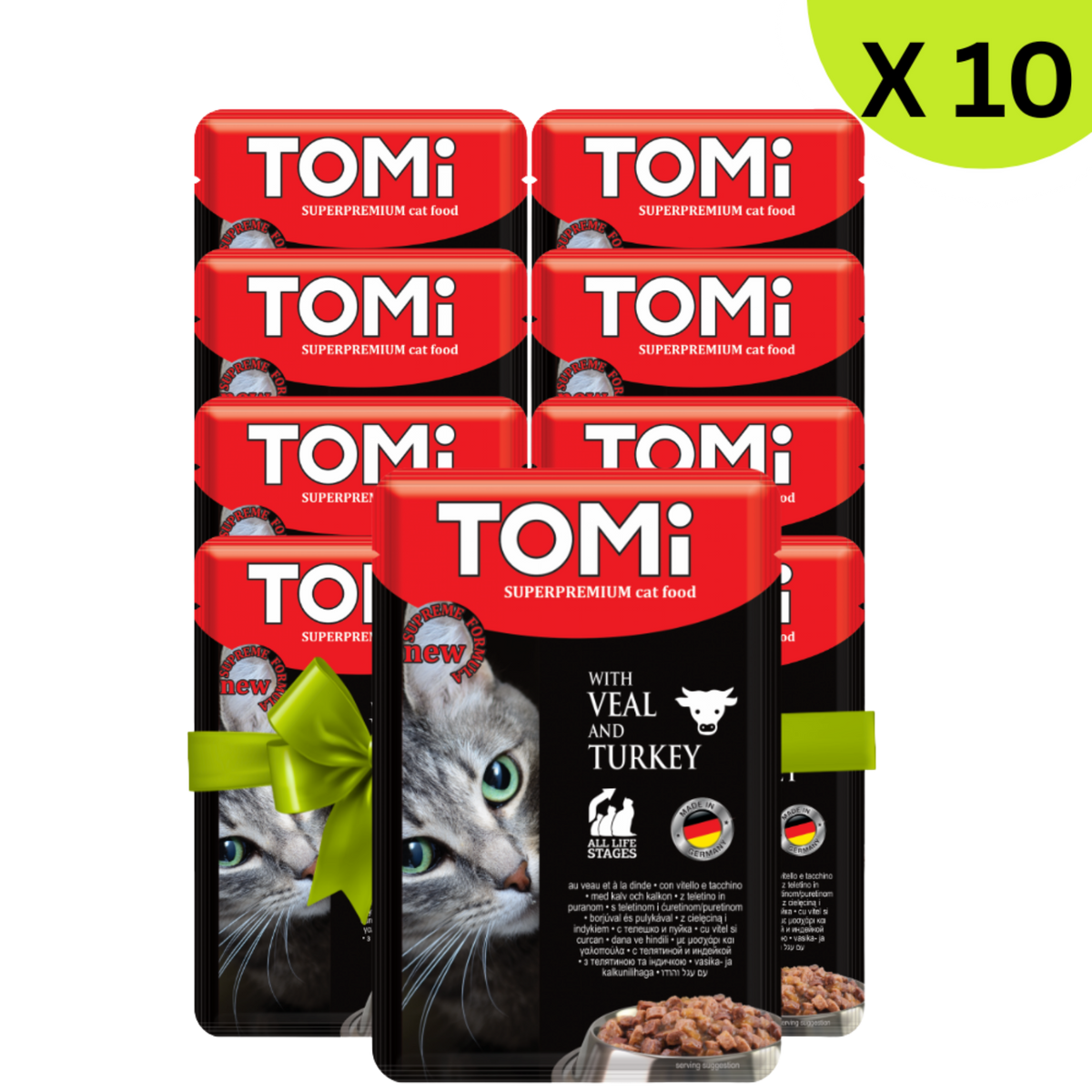 BUY 9 + 1 FREE Tomi with Veal & Turkey Cat Wetfood (100G) Petfast.shop Tomi Bundles Cat Exclude Food Wet Food petfast.shop EgyptDefault Title 495.00