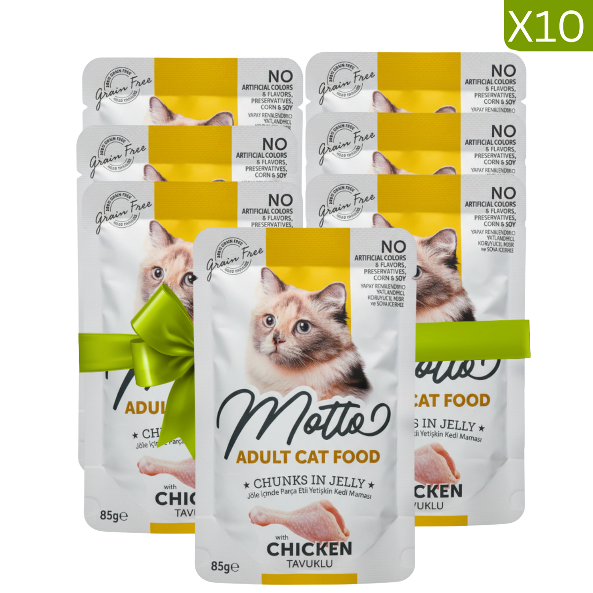 Buy 9 + 1 FREE Motto Pouch Adult Cat Food Chicken 85g Petfast.shop Motto Bundles Cat Exclude Food Wet Food petfast.shop Egypt 585.00