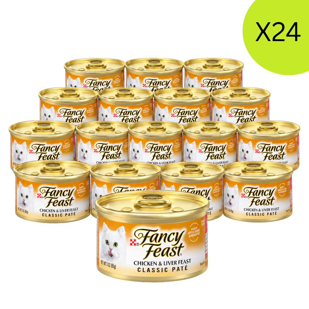 24X Fancy Feast Classic Pate Chicken & Liver Feast Gourmet Cat Food 85g