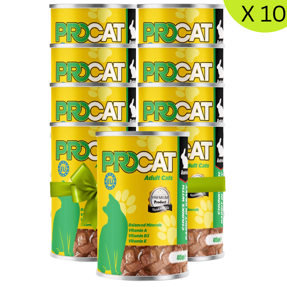 BUY 9 + 1 FREE Procat Wet Food For Adult Cat Rabbit 415G Petfast.shop ProCat Bundles Cat Exclude Food Wet Food petfast.shop Egypt PBU5401S Default Title 675.00