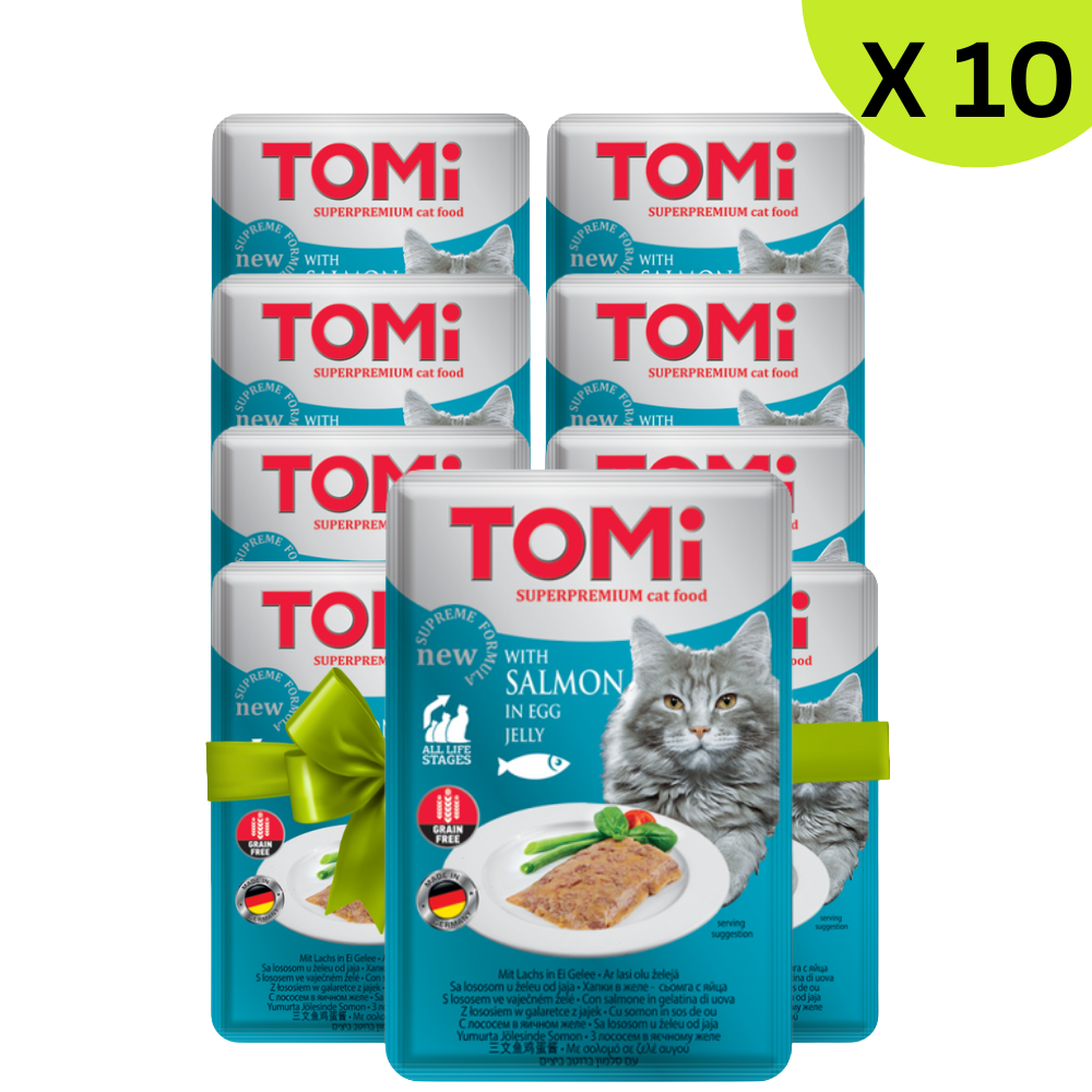 BUY 9 + 1 FREE Tomi Super Premium Cat Food With Salmon In Egg Jelly 100 G Petfast.shop Tomi Bundles Cat Exclude Food Wet Food petfast.shop EgyptDefault Title 495.00