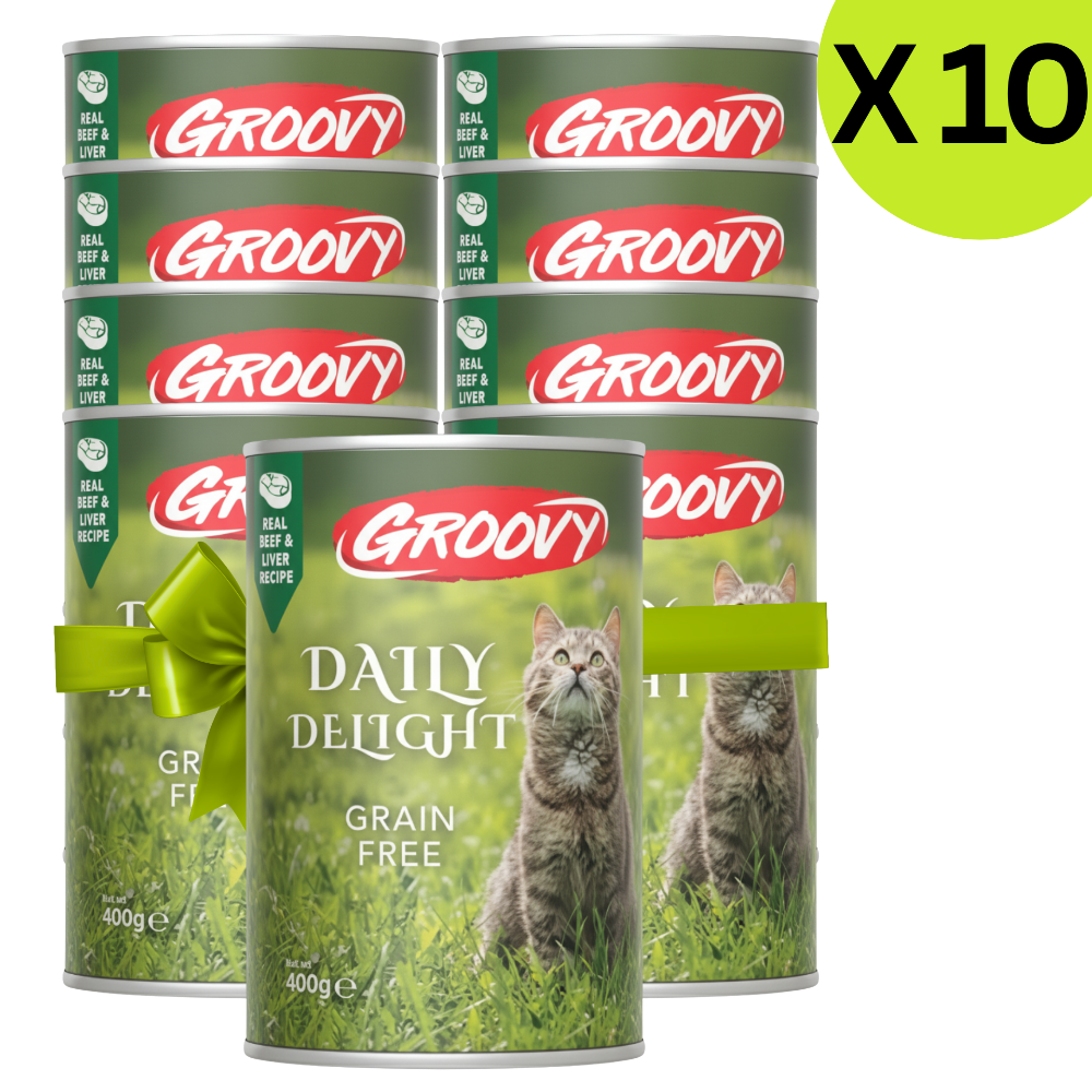 BUY 9 + 1 FREE Groovy Wet Food For Cats Daily delight beef & liver 400g Petfast.shop Groovy Bundles Cat Exclude Food Wet Food petfast.shop EgyptDefault Title 495.00