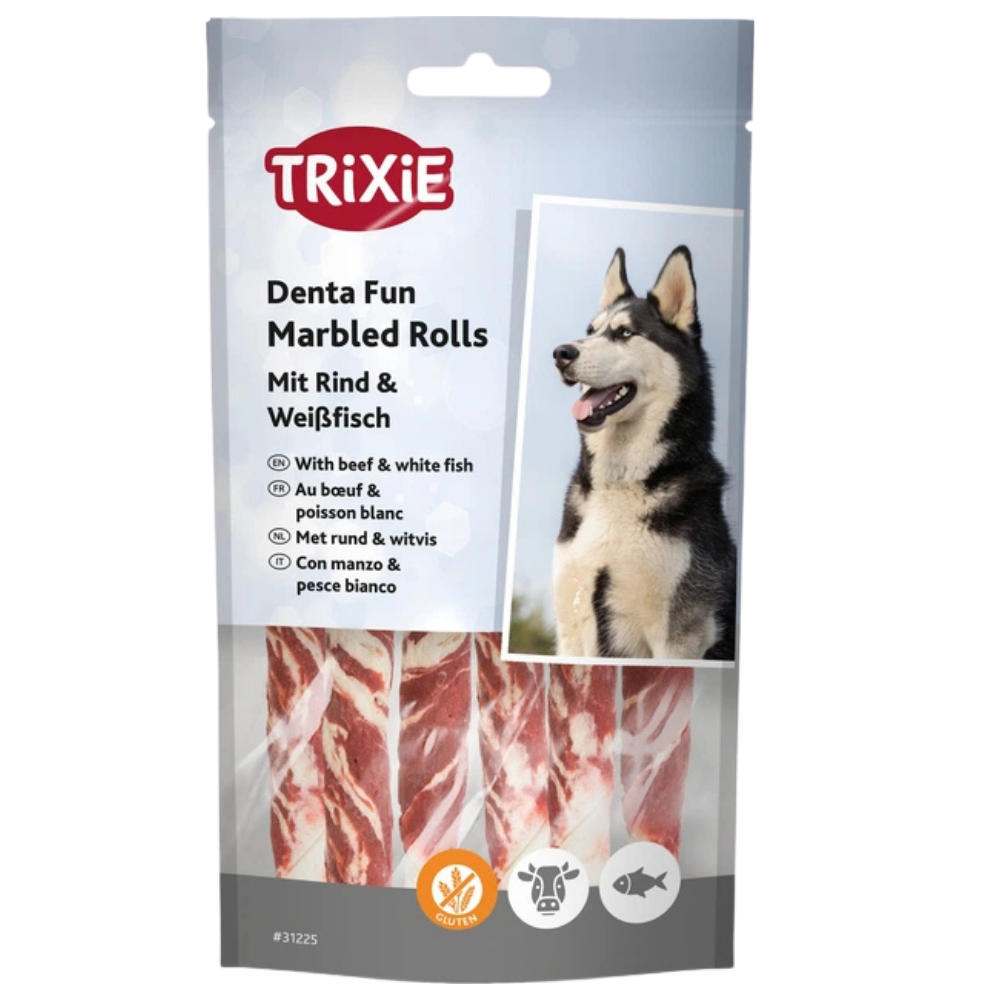 Trixie Treat For Dog Denta Fun Marbled Rolls Beef & White Fish 70 G Petfast.shop Trixie Chewy Treat Dog Treats petfast.shop EgyptDefault Title 425.00