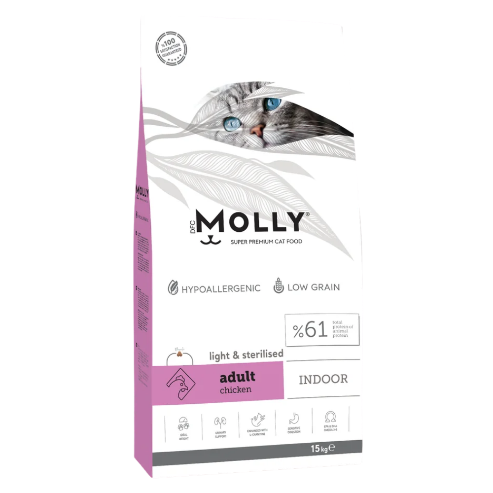 Molly Cat Food Indoor Sterilised with Chicken 15Kg