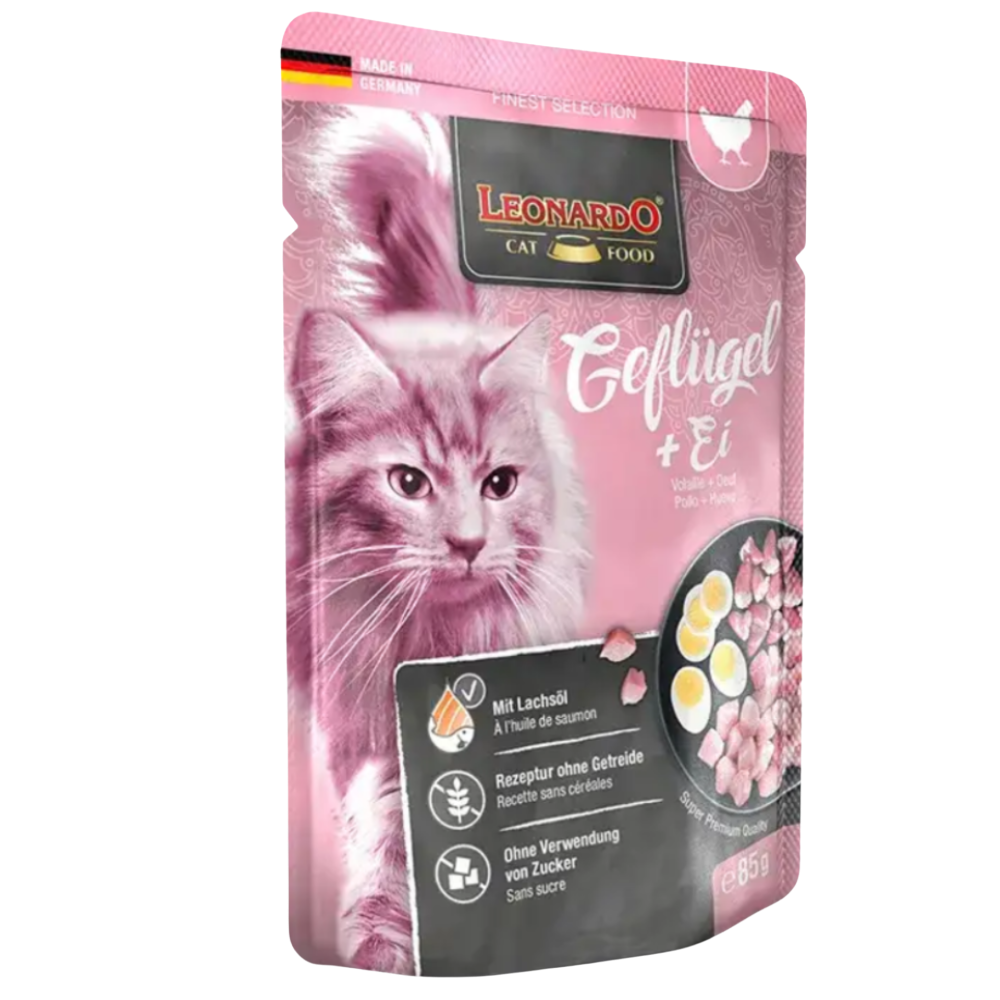 Leonardo Wet Food adult Cat with Poultry and Egg 85 gr Petfast.shop Leonardo Cat Food Wet Food petfast.shop Egypt PLE0384S Default Title 105.00