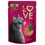 My Love Wet Food For Adult Cat With Beef & Carrot In Jelly 85g