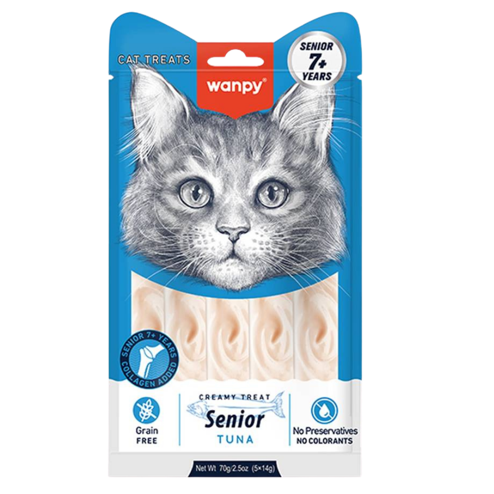 Wanpy Creamy Treat For Senior Tuna 70 G (5*14g) Petfast.shop Wanpy Cat Liquid Treat Senior Treats petfast.shop Egypt PWA5867S Default Title 125.00
