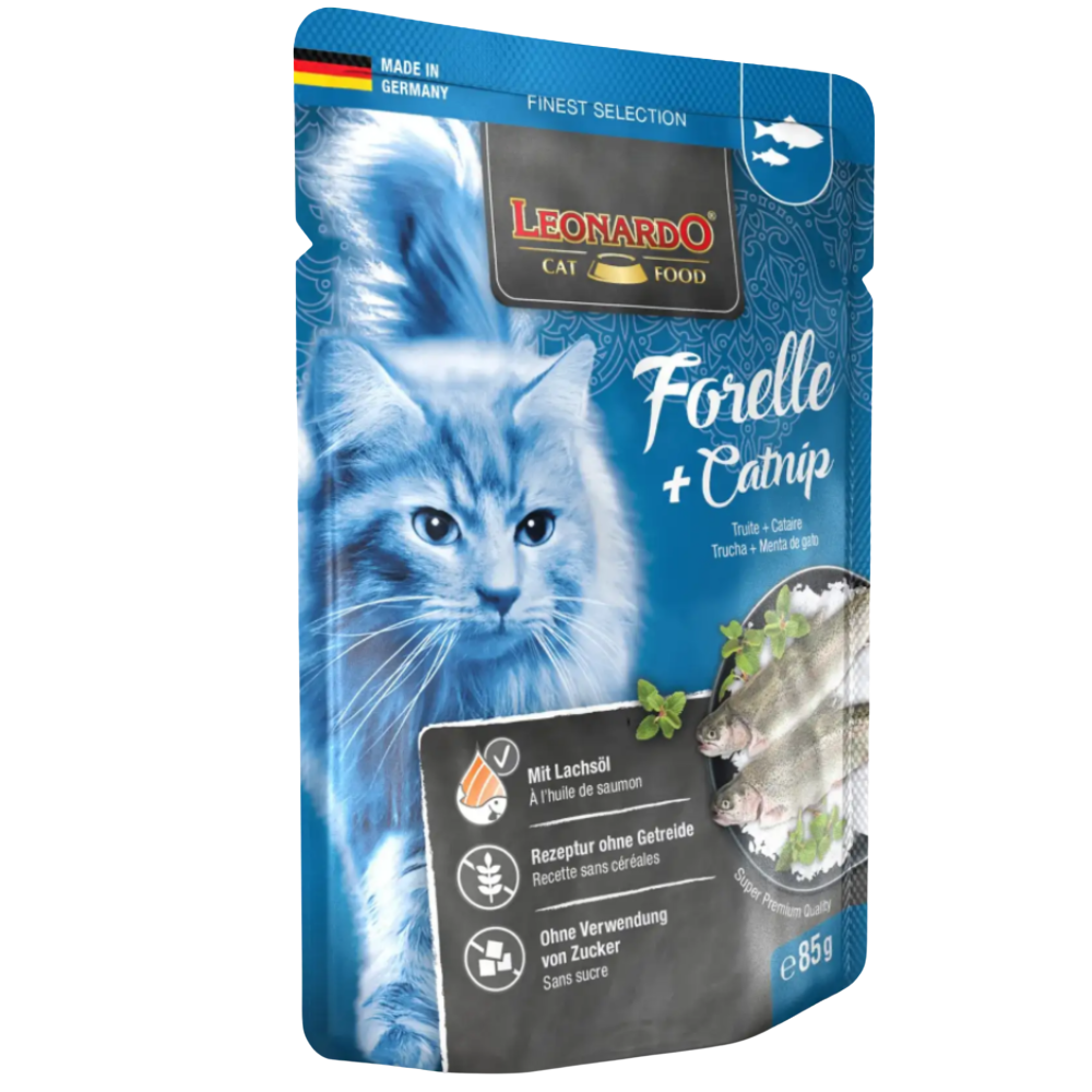 Leonardo Wet Food Adult Cat with Trout and Catnip 85 g Petfast.shop Leonardo Best Selling Cat Food Wet Food petfast.shop Egypt PLE0385S Default Title 105.00