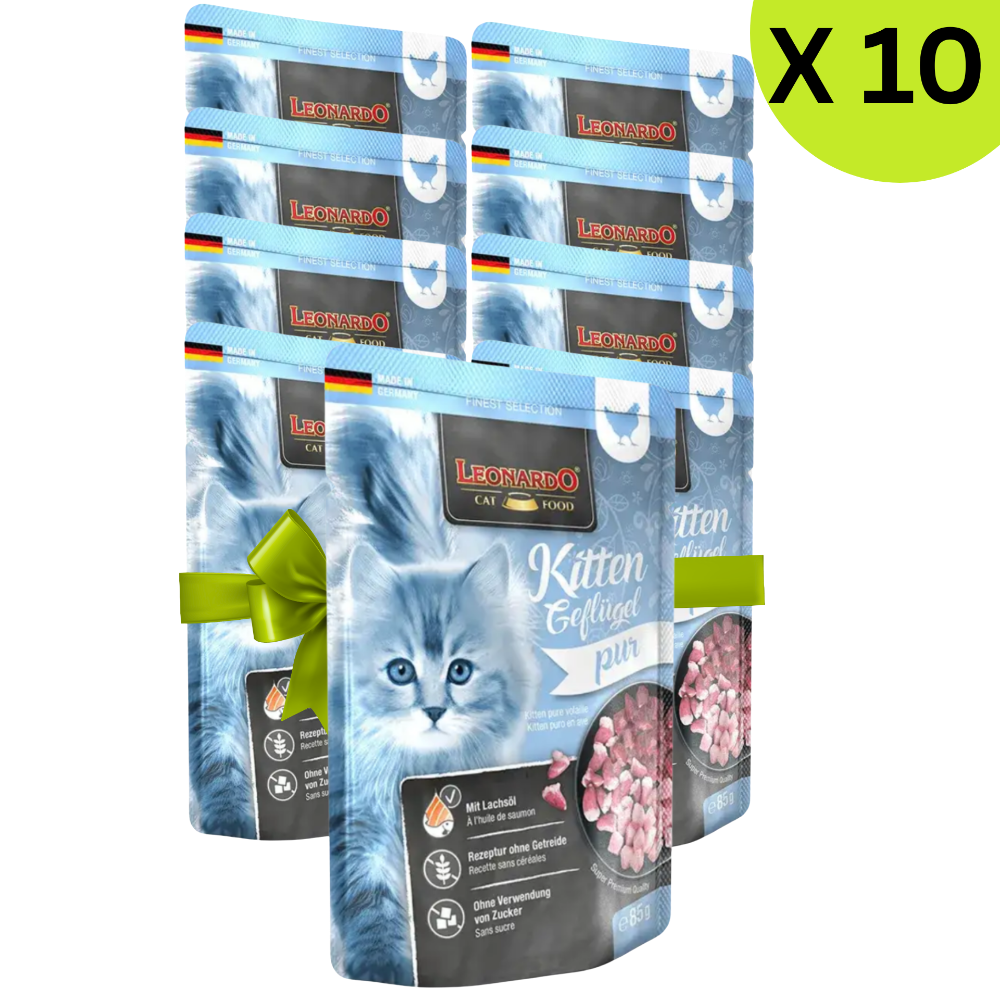 BUY 9 + 1 FREE Leonardo Wet Food Kitten with poultry 85 g Petfast.shop Leonardo Bundles Cat Exclude Food Wet Food petfast.shop EgyptDefault Title 945.00