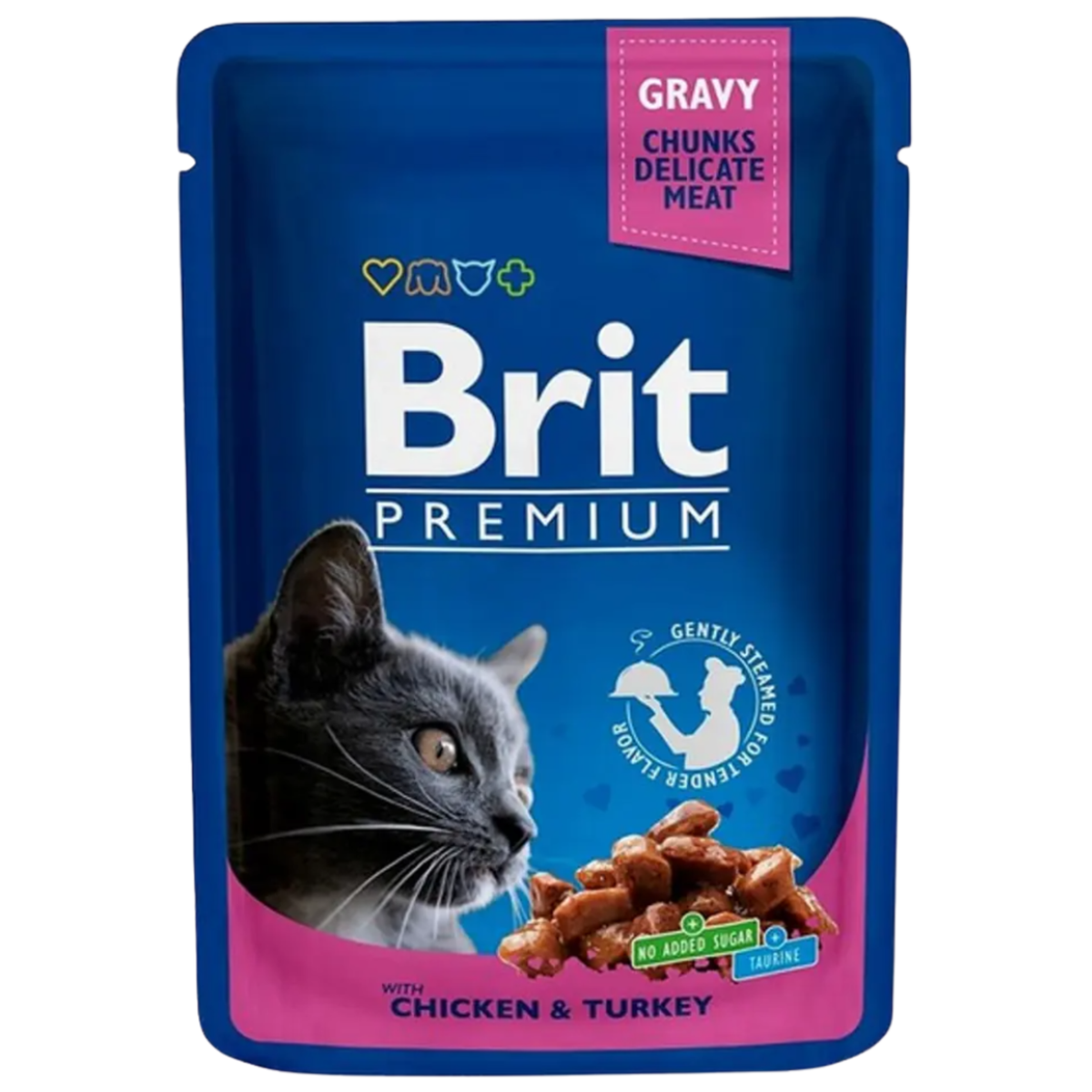 BUY 9 + 1 FREE Brit Wet Food For Adult Cat Chicken & Turkey 100 G