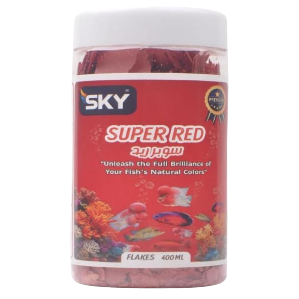 sky super red flakes fish 400ml