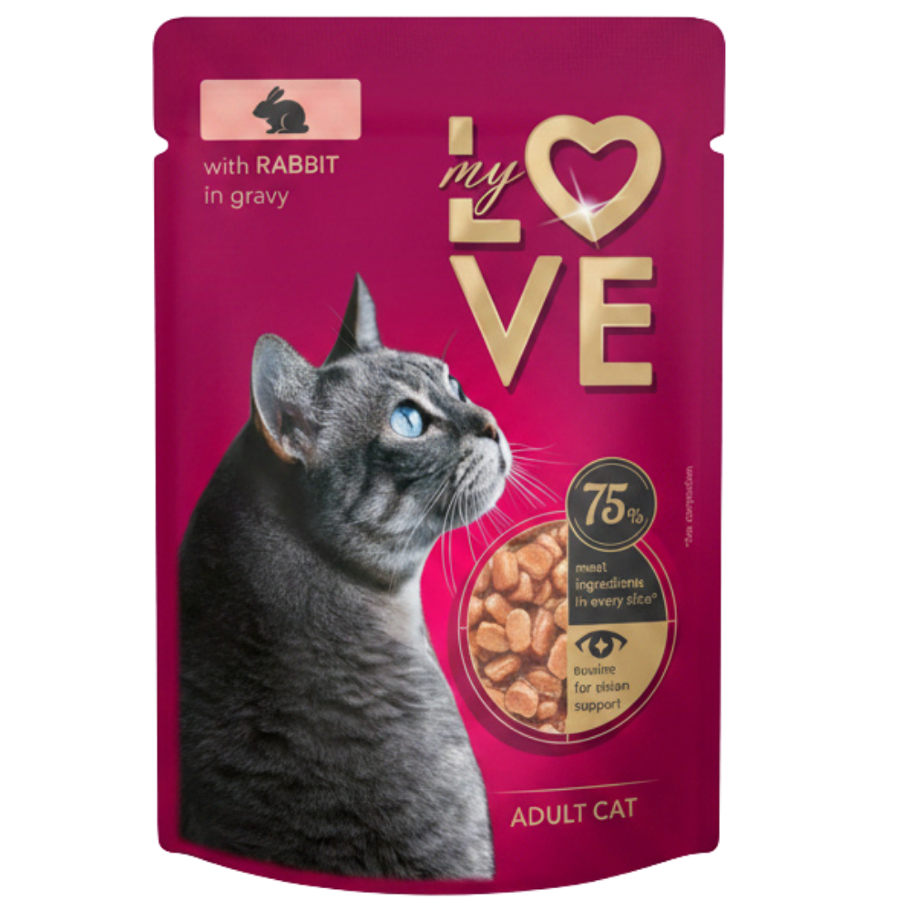 My Love Wet Food For Adult Cat With Rabbit In Gravy 85g Petfast.shop My Love Cat Food Wet Food petfast.shop EgyptDefault Title 40.00