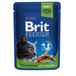 BUY 9 + 1 FREE Brit Wet Food for Cat Sterilised Chicken 100g