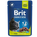 BUY 9 + 1 FREE Brit Wet Food for Cat Sterilised Lamb 100g
