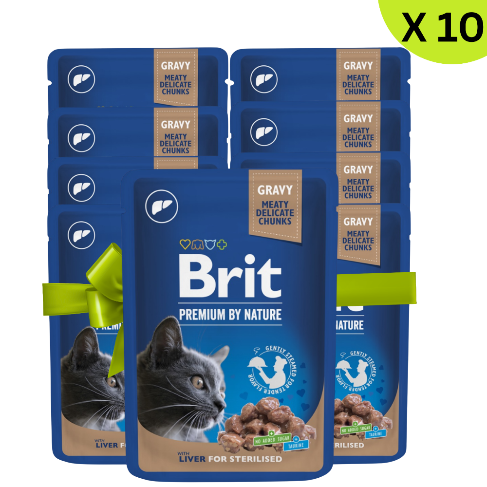 BUY 9 + 1 FREE Brit Wet Food for Cat Sterilised Liver 100g Petfast.shop Brit Bundles Cat Exclude Food Wet Food petfast.shop Egypt 405.00