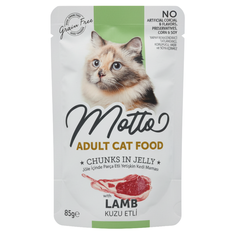 Motto Pouch Adult Cat Food Lamb 85g Petfast.shop Motto Cat Food Wet Food petfast.shop Egypt PMO3341S115.00