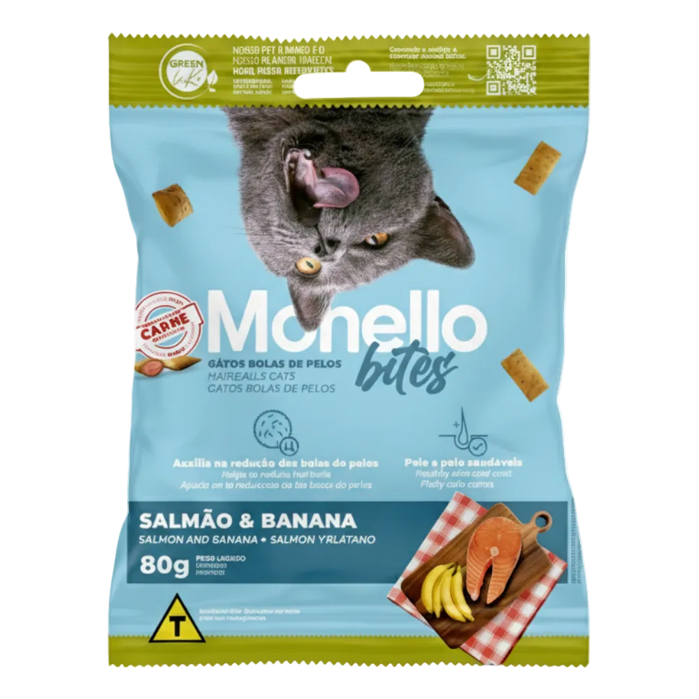 monello bites hair balls cats salmon and banana 80 gr Petfast.shop Monello Biscuit Treat Cat Treats petfast.shop Egypt PMO2906S140.00