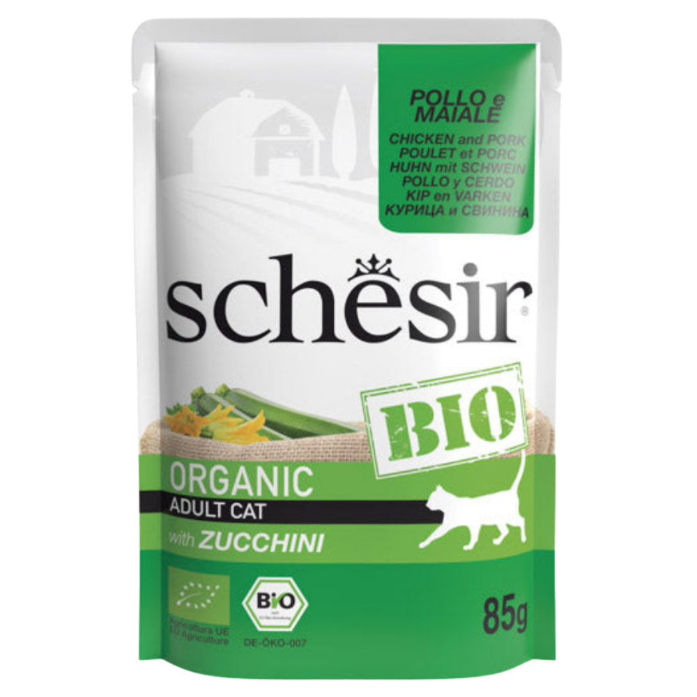 Schesir BIO Pollo e maiale con zucchini in paté 85g in busta