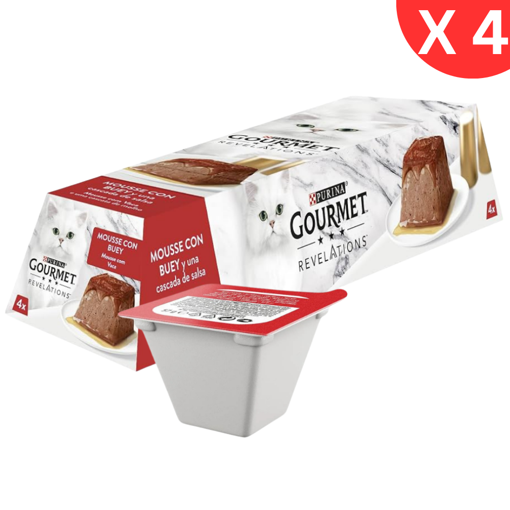 X4 Gourmet Revelations Mousse With Beef Gravy 4Pcs 57 G Petfast.shop Gourmet Cat Exclude Exclusive Food Wet Food petfast.shop EgyptDefault Title 800.00